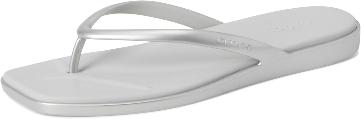 image:imageCrocs Womens Miami Flip Flops Square Toe Flat 360 Degree Comfort Croslite Foam FootbedSilver