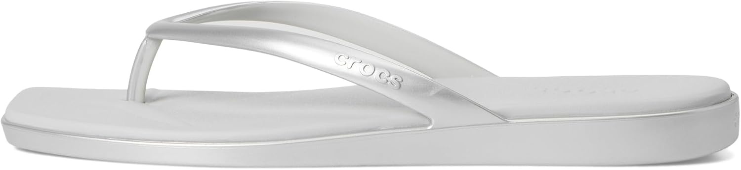 image:imageCrocs Womens Miami Flip Flops Square Toe Flat 360 Degree Comfort Croslite Foam FootbedSilver