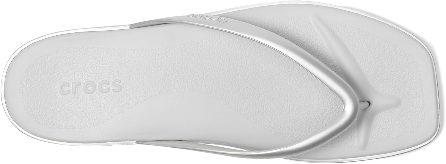 image:imageCrocs Womens Miami Flip Flops Square Toe Flat 360 Degree Comfort Croslite Foam FootbedSilver