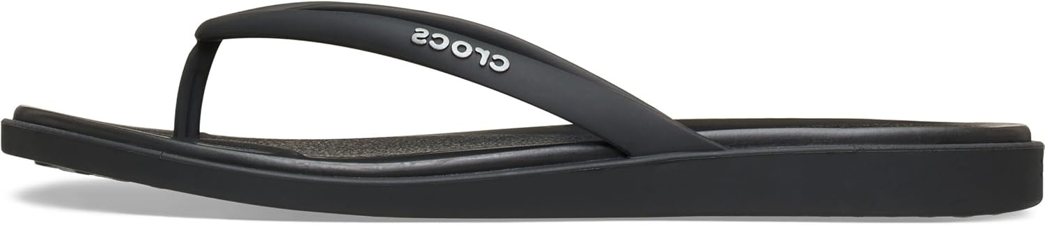 image:imageCrocs Womens Miami Round Toe Flip Flops Flexible Straps 360 Degree Comfort Croslite Foam FootbedBlack Matte