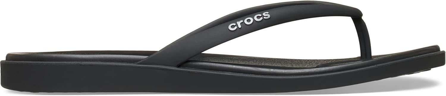 image:imageCrocs Womens Miami Round Toe Flip Flops Flexible Straps 360 Degree Comfort Croslite Foam FootbedBlack Matte