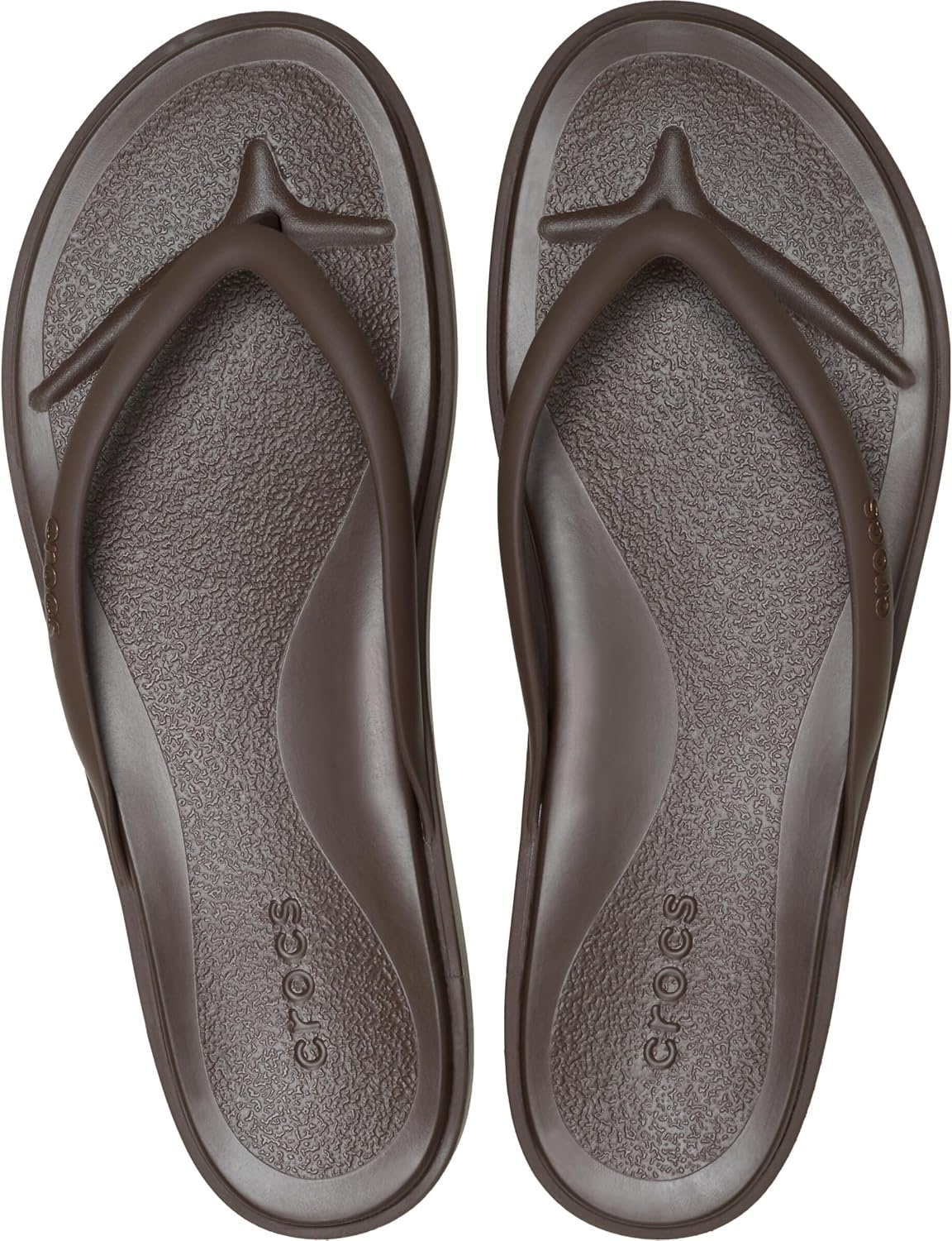 image:imageCrocs Womens Miami Round Toe Flip Flops Flexible Straps 360 Degree Comfort Croslite Foam FootbedCoffee Matte