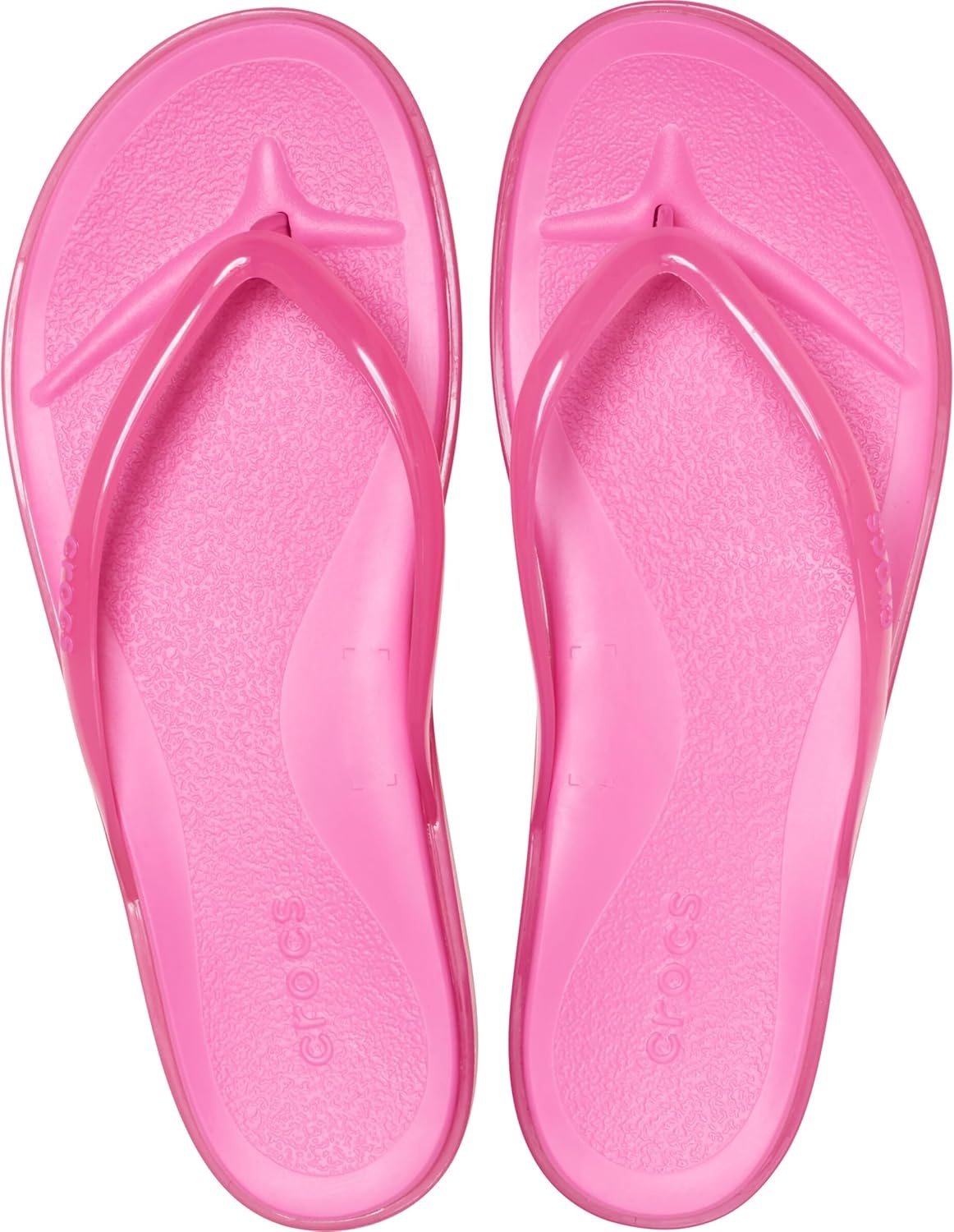 image:imageCrocs Womens Miami Round Toe Flip Flops Flexible Straps 360 Degree Comfort Croslite Foam FootbedPink Lemonade Jelly