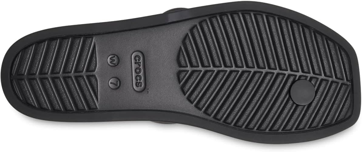 image:imageCrocs Womens Miami Toe Loop Sandals Square Toe Flat Flexible Straps Croslite Foam FootbedBlack
