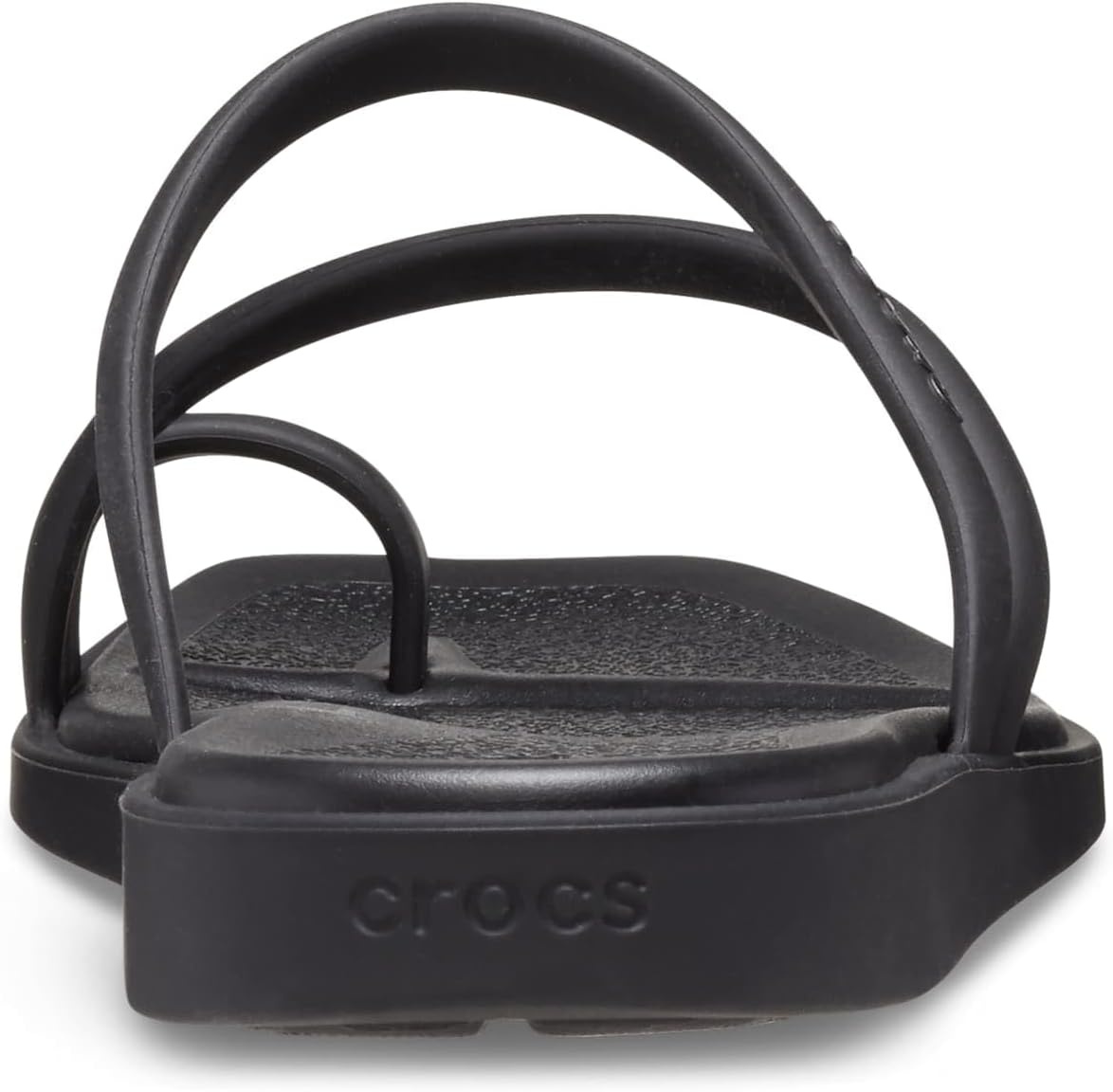 image:imageCrocs Womens Miami Toe Loop Sandals Square Toe Flat Flexible Straps Croslite Foam FootbedBlack
