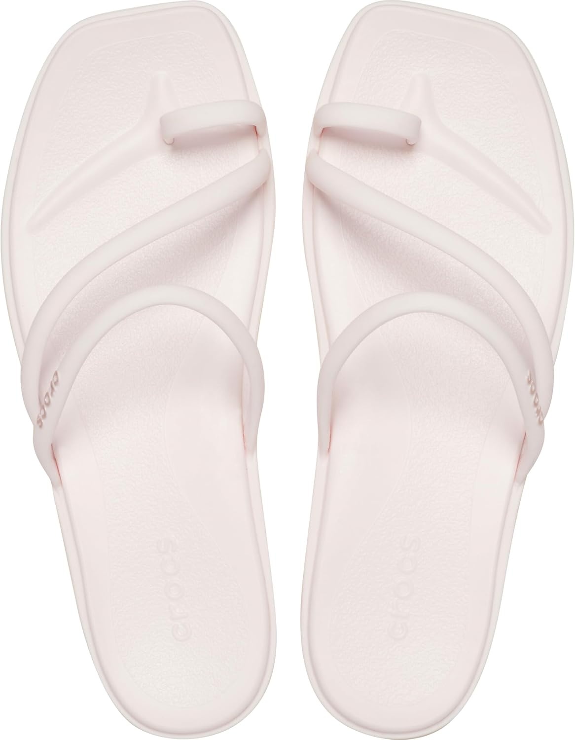 image:imageCrocs Womens Miami Toe Loop Sandals Square Toe Flat Flexible Straps Croslite Foam FootbedBubble Ice