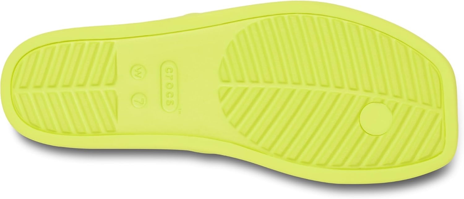 image:imageCrocs Womens Miami Toe Loop Sandals Square Toe Flat Flexible Straps Croslite Foam FootbedCitrus