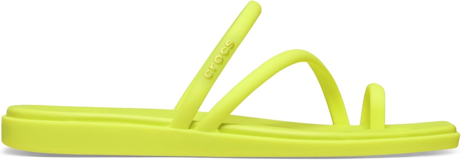image:imageCrocs Womens Miami Toe Loop Sandals Square Toe Flat Flexible Straps Croslite Foam FootbedCitrus