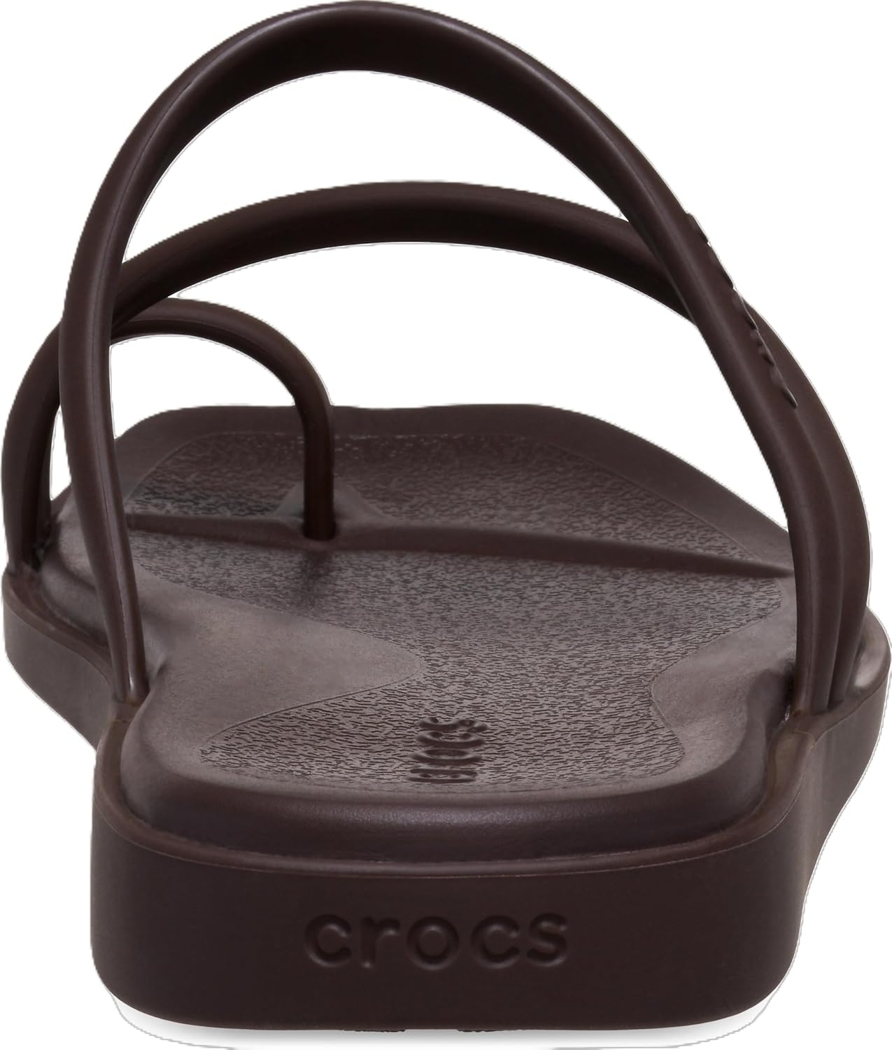 image:imageCrocs Womens Miami Toe Loop Sandals Square Toe Flat Flexible Straps Croslite Foam FootbedCoffee