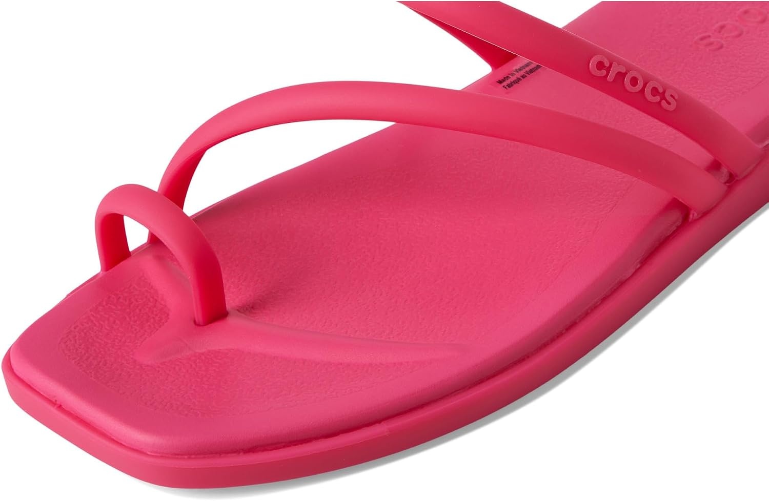 image:imageCrocs Womens Miami Toe Loop Sandals Square Toe Flat Flexible Straps Croslite Foam FootbedDragon Fruit