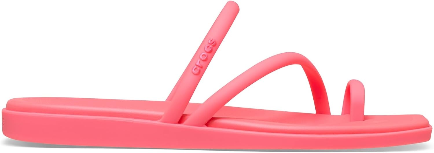 image:imageCrocs Womens Miami Toe Loop Sandals Square Toe Flat Flexible Straps Croslite Foam FootbedGuava