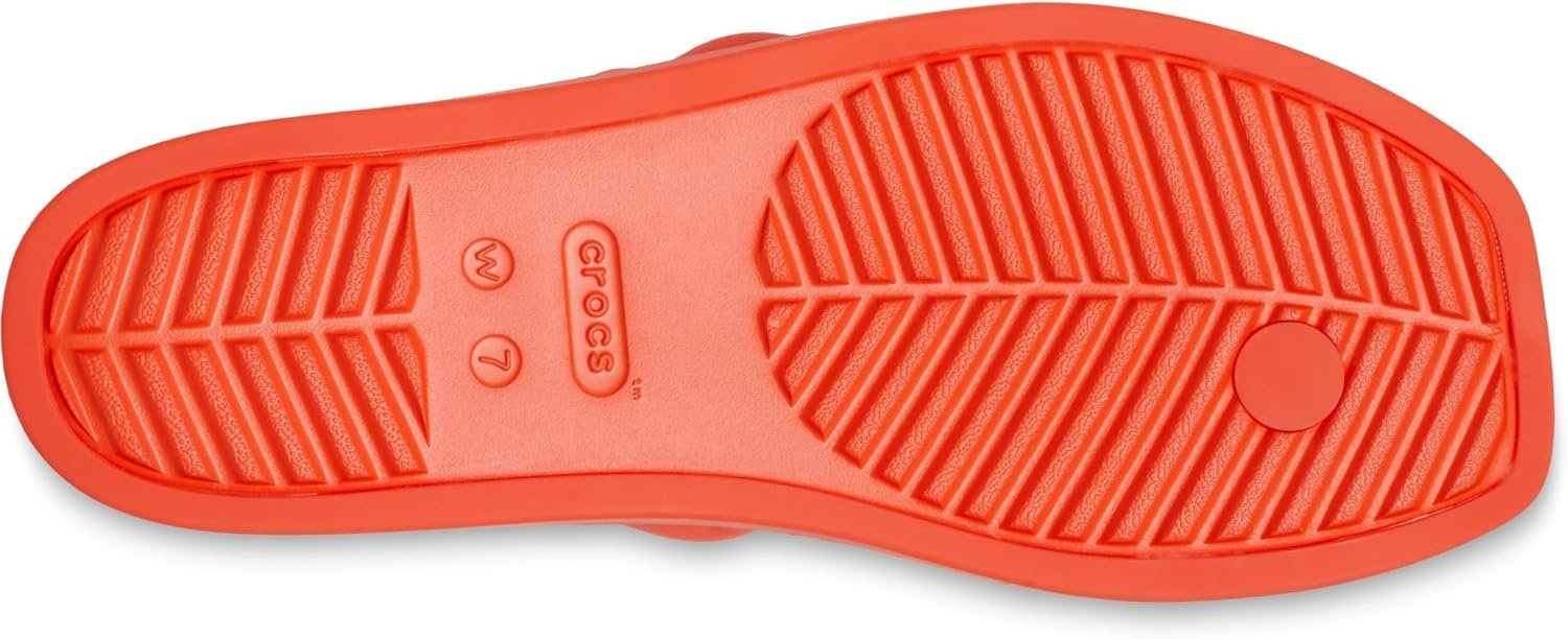 image:imageCrocs Womens Miami Toe Loop Sandals Square Toe Flat Flexible Straps Croslite Foam FootbedLava