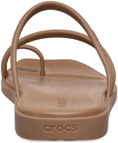 image:imageCrocs Womens Miami Toe Loop Sandals Square Toe Flat Flexible Straps Croslite Foam FootbedMilk Chocolate