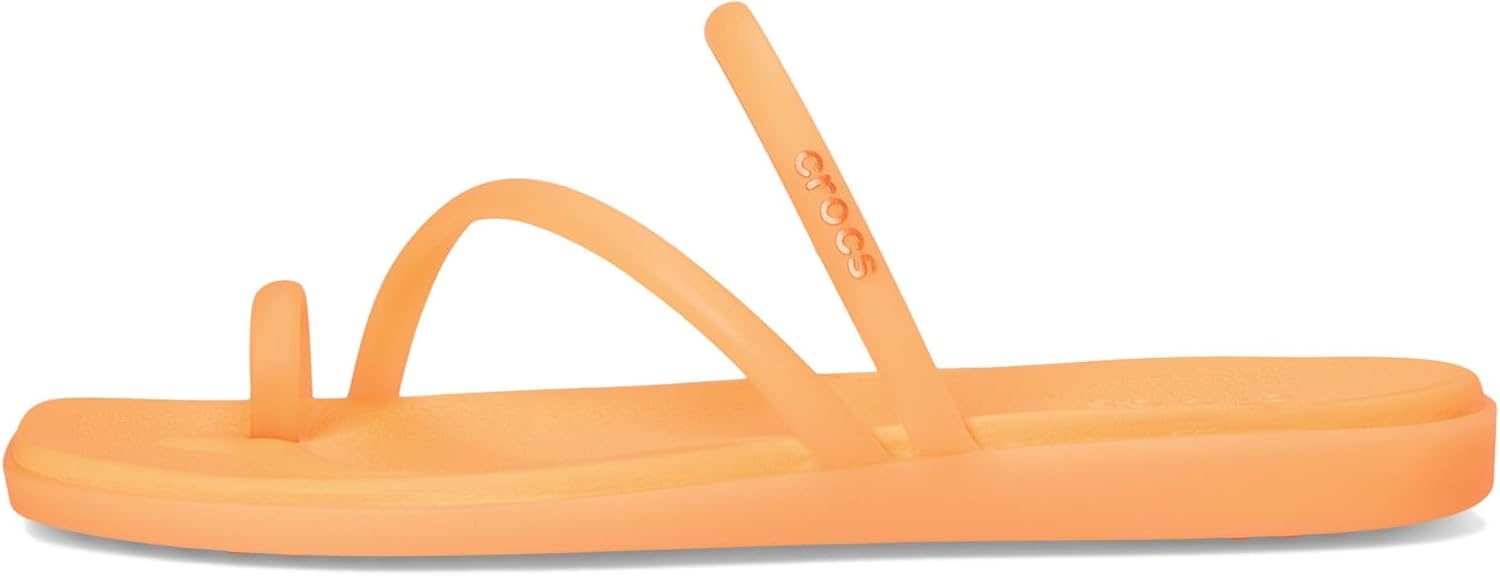 image:imageCrocs Womens Miami Toe Loop Sandals Square Toe Flat Flexible Straps Croslite Foam FootbedOrangesicle