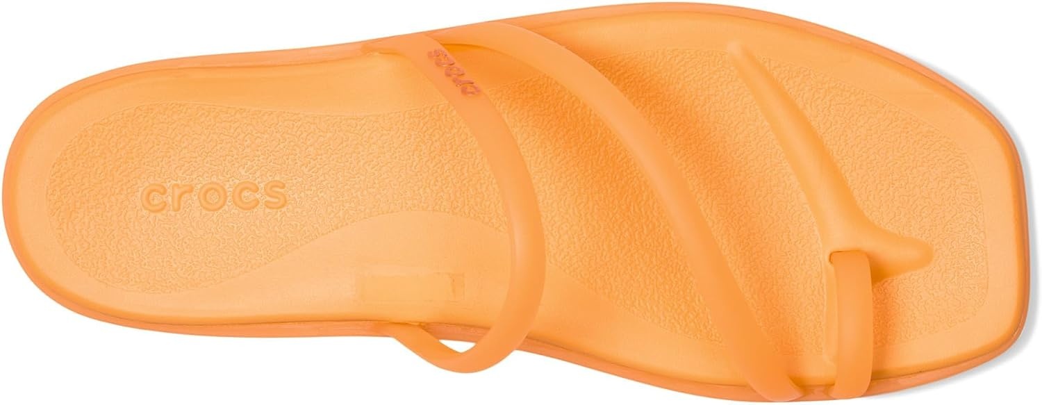 image:imageCrocs Womens Miami Toe Loop Sandals Square Toe Flat Flexible Straps Croslite Foam FootbedOrangesicle