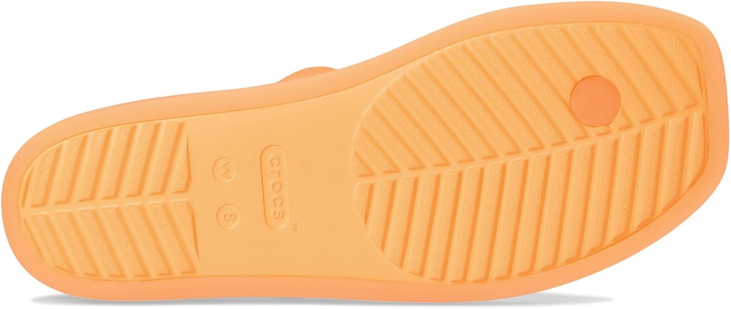 image:imageCrocs Womens Miami Toe Loop Sandals Square Toe Flat Flexible Straps Croslite Foam FootbedOrangesicle
