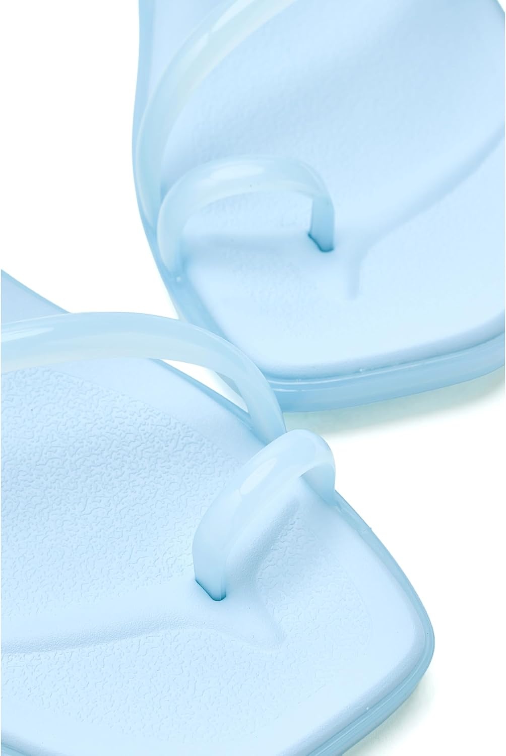 image:imageCrocs Womens Miami Toe Loop Sandals Square Toe Flat Flexible Straps Croslite Foam FootbedSky Blue Jelly