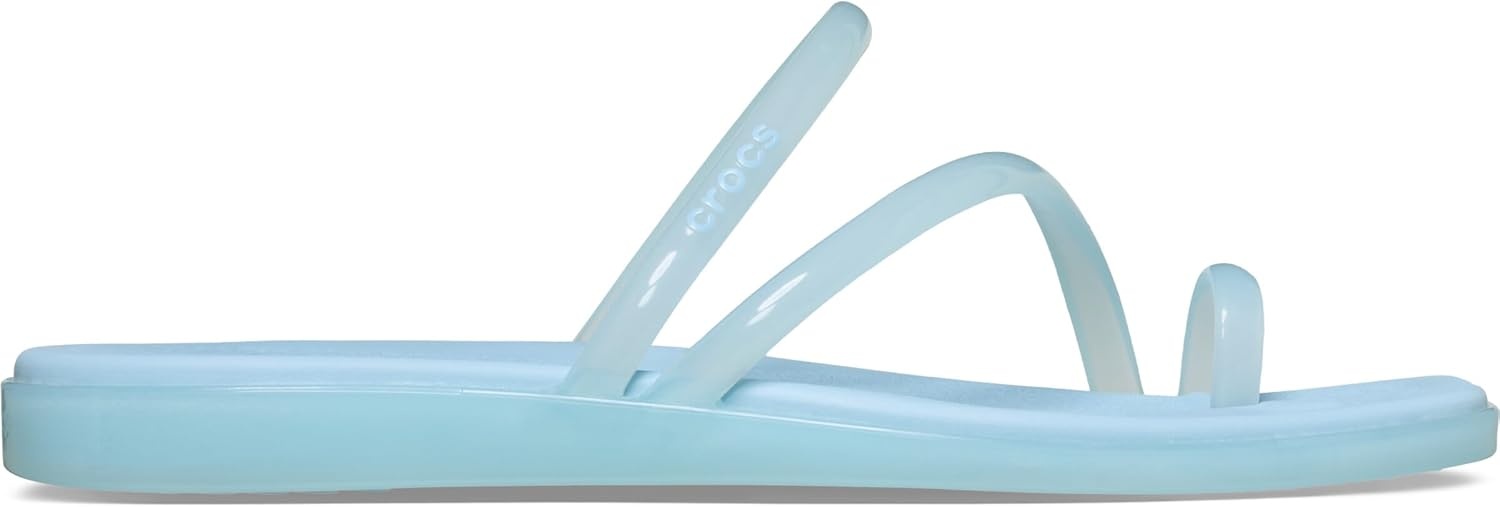 image:imageCrocs Womens Miami Toe Loop Sandals Square Toe Flat Flexible Straps Croslite Foam FootbedSky Blue Jelly
