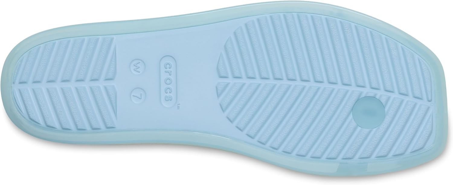 image:imageCrocs Womens Miami Toe Loop Sandals Square Toe Flat Flexible Straps Croslite Foam FootbedSky Blue Jelly