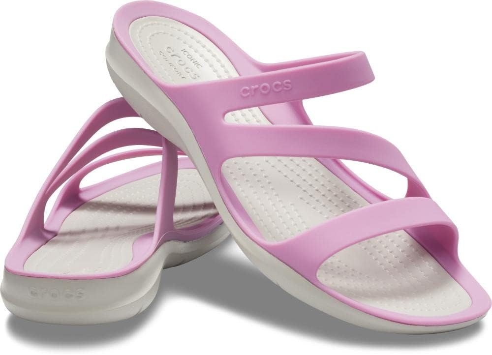 image:imageCrocs Womens Swiftwater SandalsViolet Pearl White