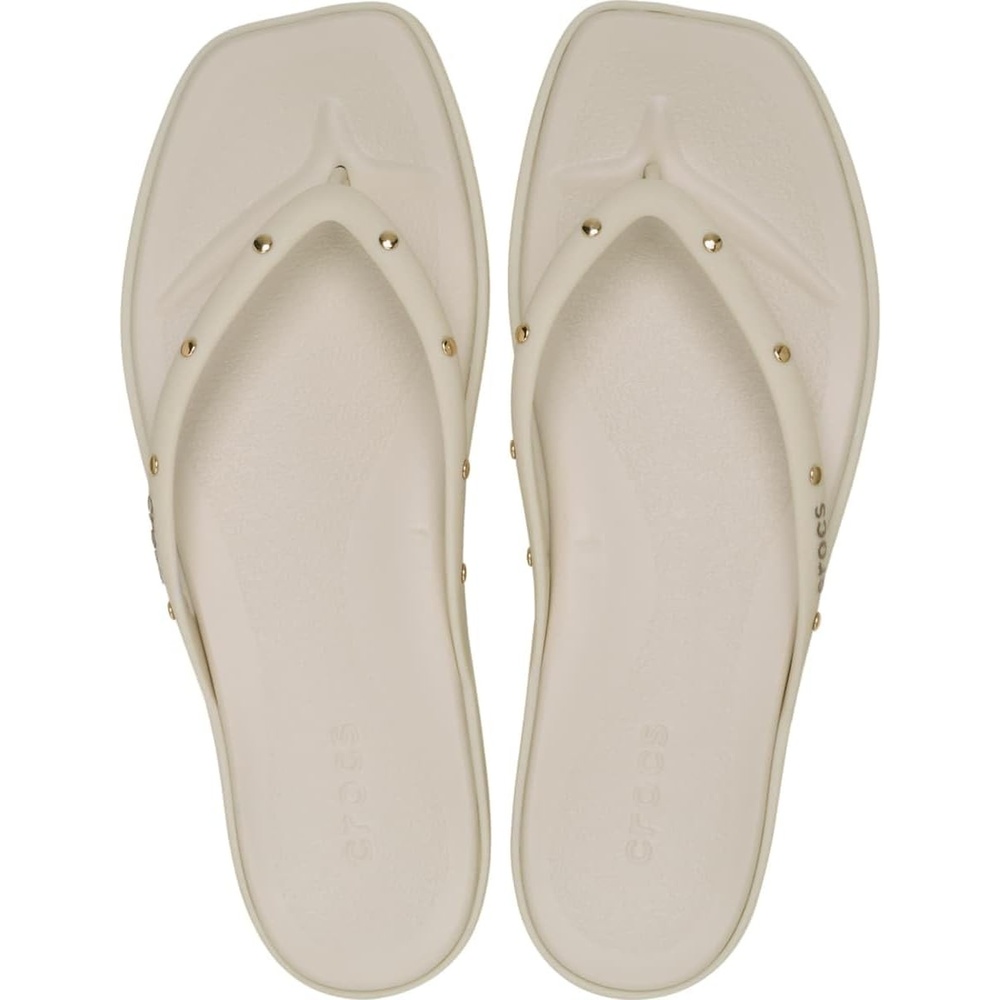 image:imageCrocs Womens Miami Flip Flops Square Toe Flat 360 Degree Comfort Croslite Foam FootbedAlmond Tint