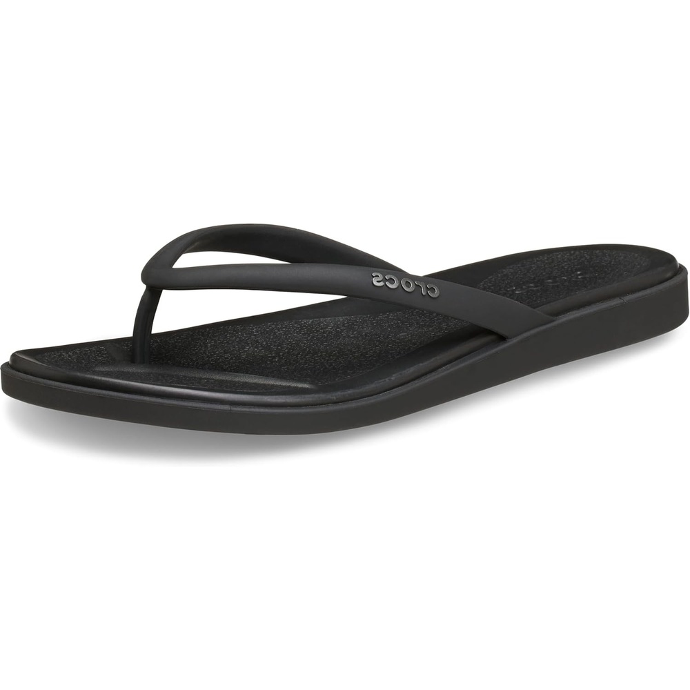 image:imageCrocs Womens Miami Round Toe Flip Flops  Flexible Straps  360 Degree Comfort  Croslite Foam FootbedBlack Matte