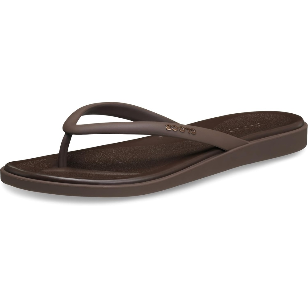 image:imageCrocs Womens Miami Round Toe Flip Flops  Flexible Straps  360 Degree Comfort  Croslite Foam FootbedCoffee Matte