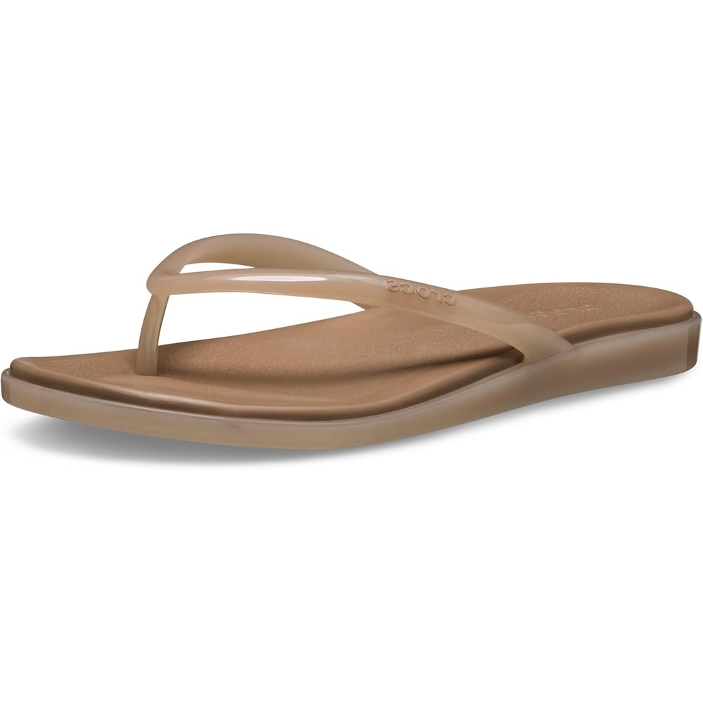 image:imageCrocs Womens Miami Round Toe Flip Flops Flexible Straps 360 Degree Comfort Croslite Foam FootbedMilk Chocolate Jelly