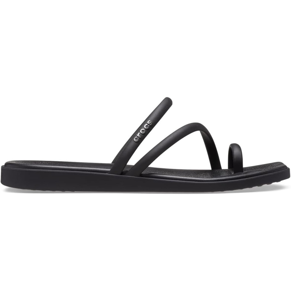 image:imageCrocs Womens Miami Toe Loop Sandals Square Toe Flat Flexible Straps Croslite Foam FootbedBlack