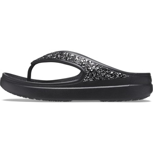 Crocs Sloane Embellished Wedge Flip Flops | Sandals for Women(Black Glitter)