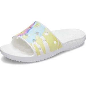Crocs Unisex Adult Classic Graphic Slide Sandal(White/Multi)