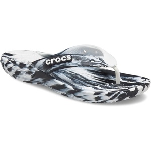 Crocs Unisex’s Classic Flip Flops(Black/White)