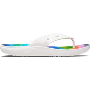 Crocs Unisex’s Classic Flip Flops(White/Multi)