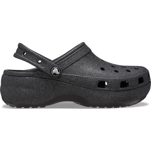 Crocs Women’s Classic Platform Glitter Clog(Black Glitter)