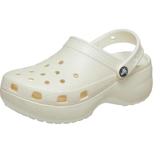 Crocs Women’s Classic Platform Glitter Clog(Chalk)