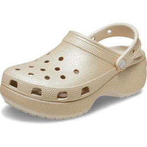 Crocs Women’s Classic Platform Glitter Clog(Champagne)