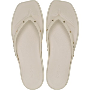 Crocs Women’s Miami Flip Flops | Square Toe Flat | 360 Degree Comfort | Croslite Foam Footbed(Almond Tint)