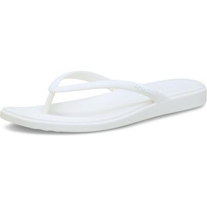 Crocs Women’s Miami Flip Flops | Square Toe Flat | 360 Degree Comfort | Croslite Foam Footbed(Chalk)