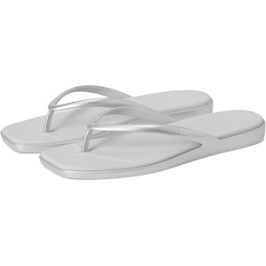 Crocs Women’s Miami Flip Flops | Square Toe Flat | 360 Degree Comfort | Croslite Foam Footbed(Silver)