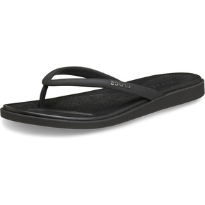 Crocs Women’s Miami Round Toe Flip Flops | Flexible Straps | 360 Degree Comfort | Croslite Foam Footbed(Black Matte)