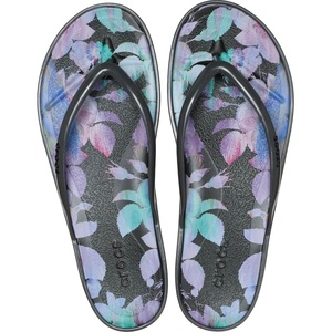 Crocs Women’s Miami Round Toe Flip Flops | Flexible Straps | 360 Degree Comfort | Croslite Foam Footbed(Black Sand)