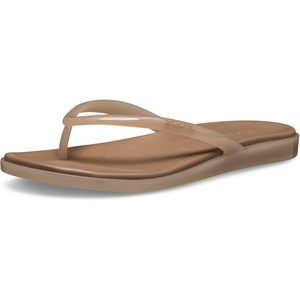 Crocs Women’s Miami Round Toe Flip Flops | Flexible Straps | 360 Degree Comfort | Croslite Foam Footbed(Milk Chocolate Jelly)