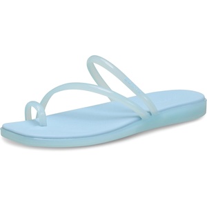 Crocs Women’s Miami Toe Loop Sandals | Square Toe Flat | Flexible Straps | Croslite Foam Footbed(Sky Blue Jelly)