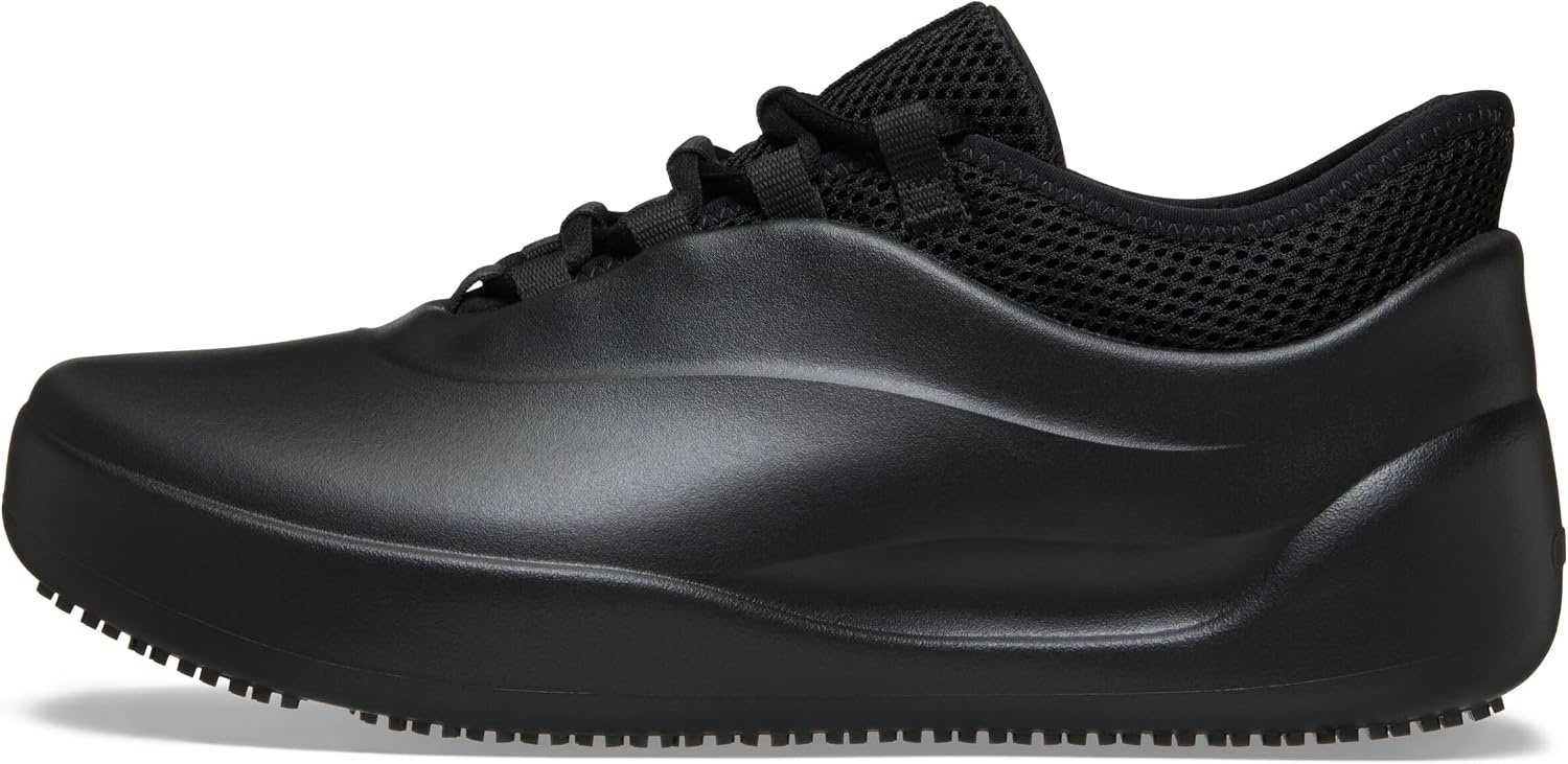 image:imageCrocs Mens Bistro No Hands Work Sneaker Enclosed Toe Slip Resistant All Day Comfort at Work LaceUp Shoes for Healthcare Hospitality and Food Service Workers Easy Clean ASTM CertifiedBlack