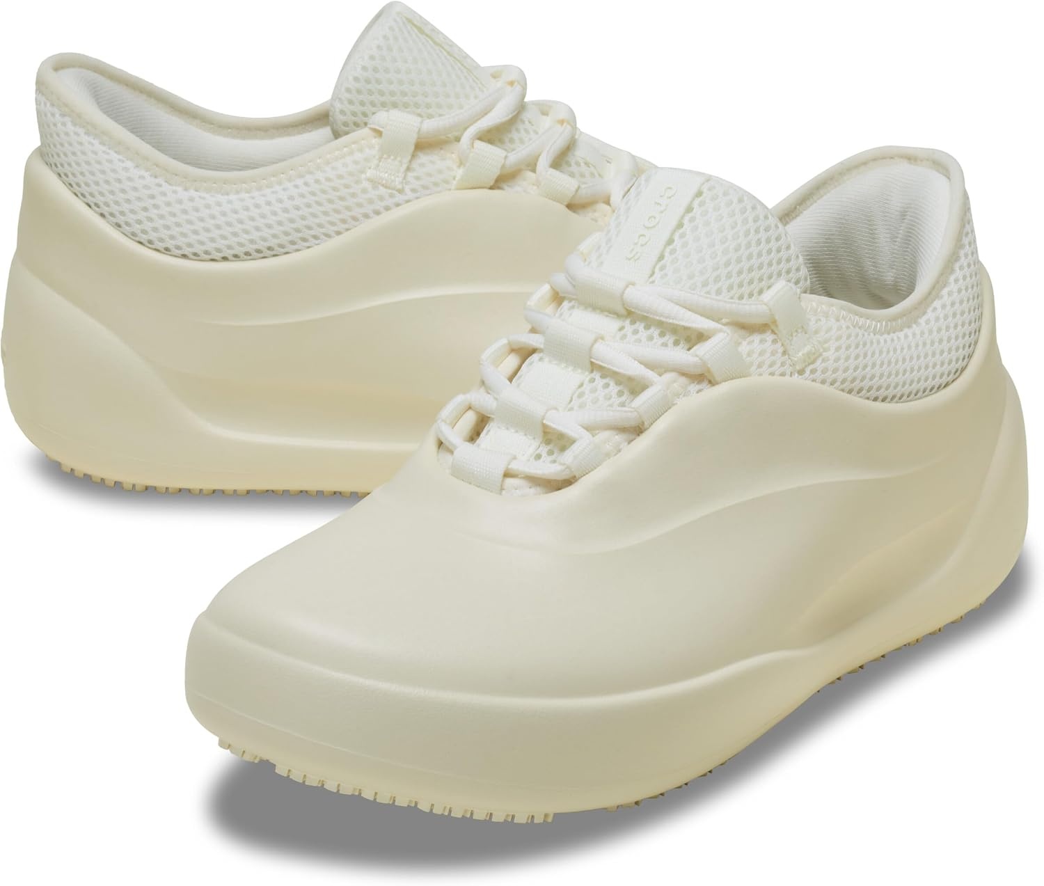 image:imageCrocs Mens Bistro No Hands Work Sneaker Enclosed Toe Slip Resistant All Day Comfort at Work LaceUp Shoes for Healthcare Hospitality and Food Service Workers Easy Clean ASTM CertifiedSummit White