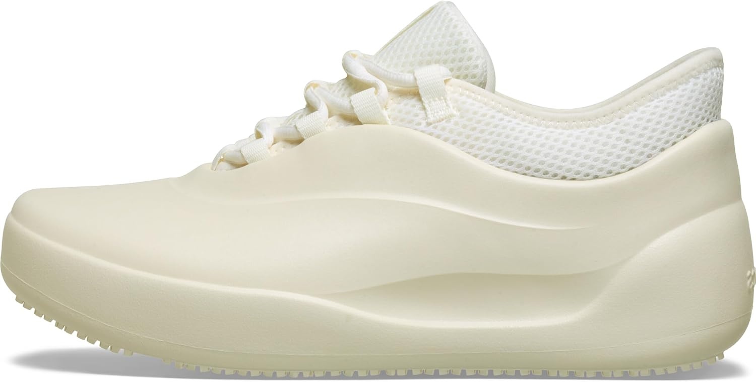 image:imageCrocs Mens Bistro No Hands Work Sneaker Enclosed Toe Slip Resistant All Day Comfort at Work LaceUp Shoes for Healthcare Hospitality and Food Service Workers Easy Clean ASTM CertifiedSummit White