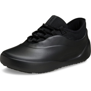 Crocs Men’s Bistro No Hands Work Sneaker, Enclosed Toe, Slip Resistant | All Day Comfort at Work, Lace-Up Shoes, for Healthcare, Hospitality, and Food Service Workers, Easy Clean, ASTM Certified(Black)