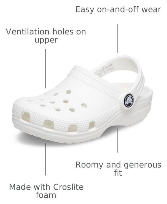 image:imageCrocs Kids Classic Clog Little KidBig KidToddler Casual ShoesWhiteWhite